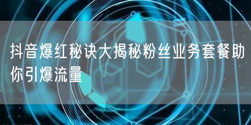 抖音爆红秘诀大揭秘粉丝业务套餐助你引爆流量