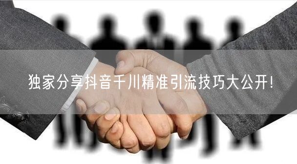独家分享抖音千川精准引流技巧大公开！