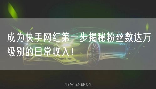 成为快手网红第一步揭秘粉丝数达万级别的日常收入！