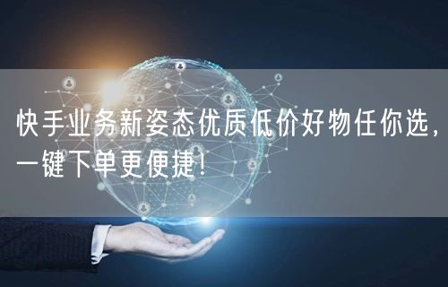 快手业务新姿态优质低价好物任你选，一键下单更便捷！